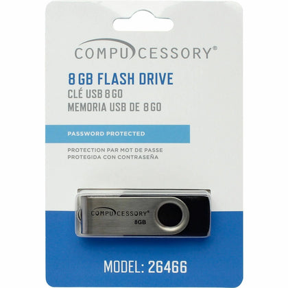 Compucessory 8GB Password Protected USB Flash Drive - Aluminum Shell - Memory & Drives