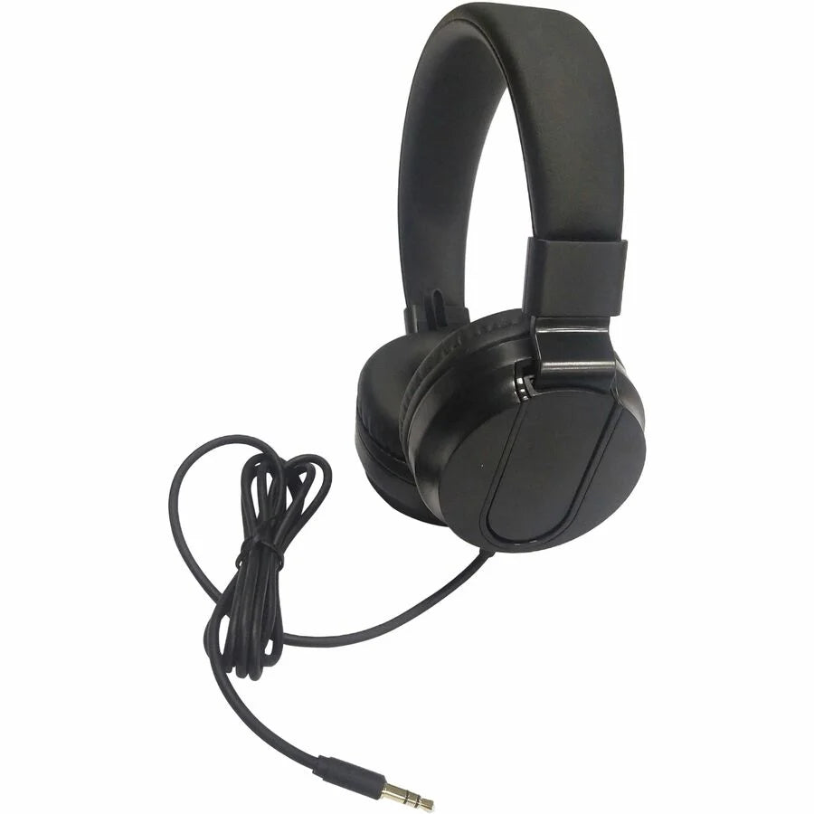 Compucessory Deluxe Stereo Headphones: Wired Binaural Over-the-head - Black - Headphones