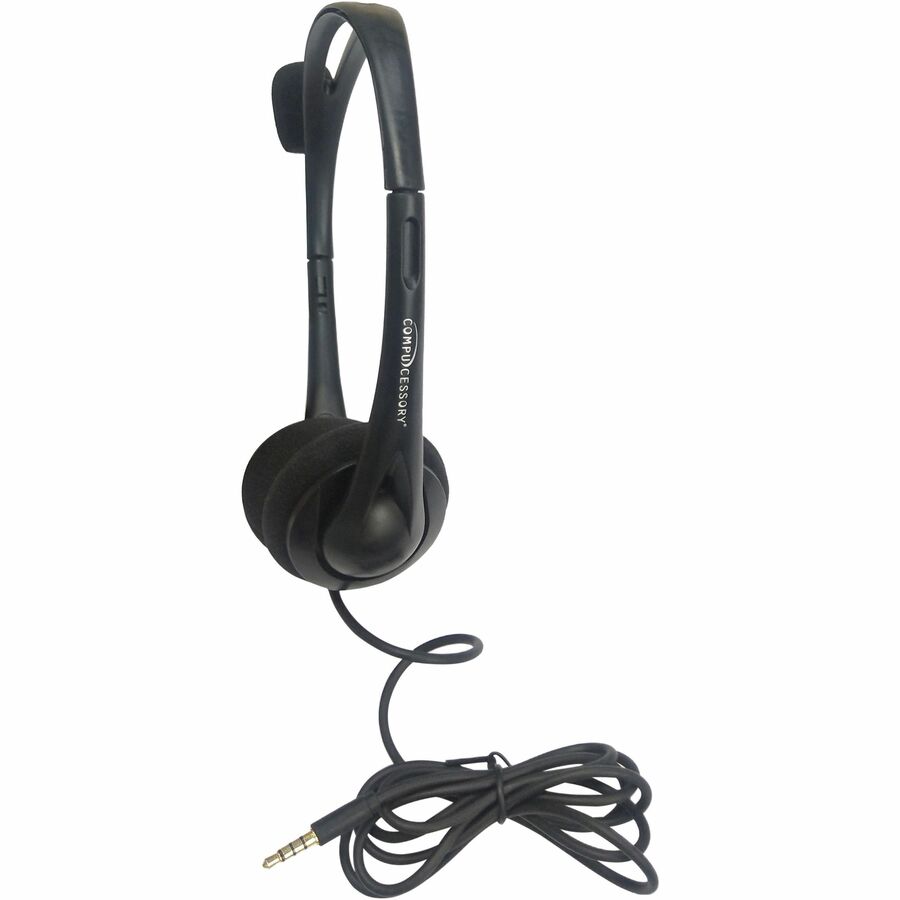 Compucessory Lightweight Stereo Headphones with Mic - Left