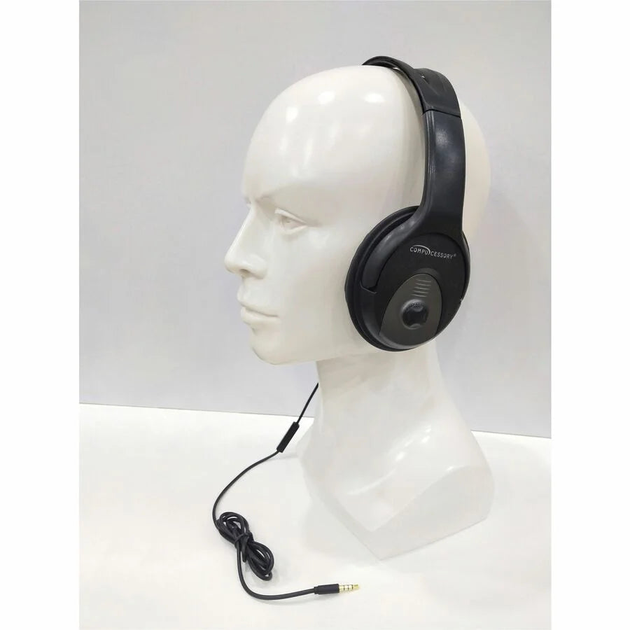 Compucessory Stereo Headset with Microphone - Wired Binaural Headphones