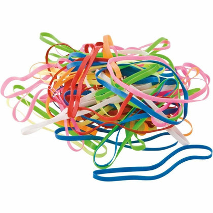 Conserve PlastiBands 2 1/8’’ 200 Pack - Latex-free Strong Assorted Colors - Plastic/Rubber Bands