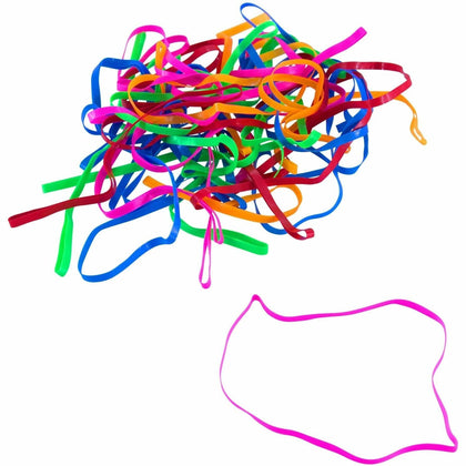 Conserve PlastiBands 4 1/4’’ 100 Pack - Latex-free Strong Assorted Colors - Plastic/Rubber Bands