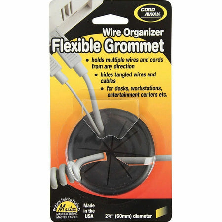 CordAway Flexible Grommet: Black Cable Management Solution - Audio/Video Cables & Accessories