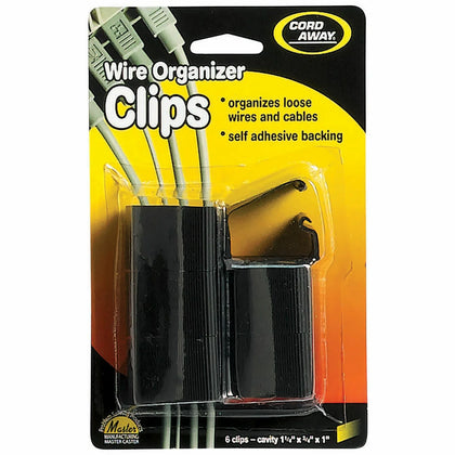 CordAway Locking-Latch Wire Clips: Secure Cable Clip Black 6-Pack - Audio/Video Cables & Accessories