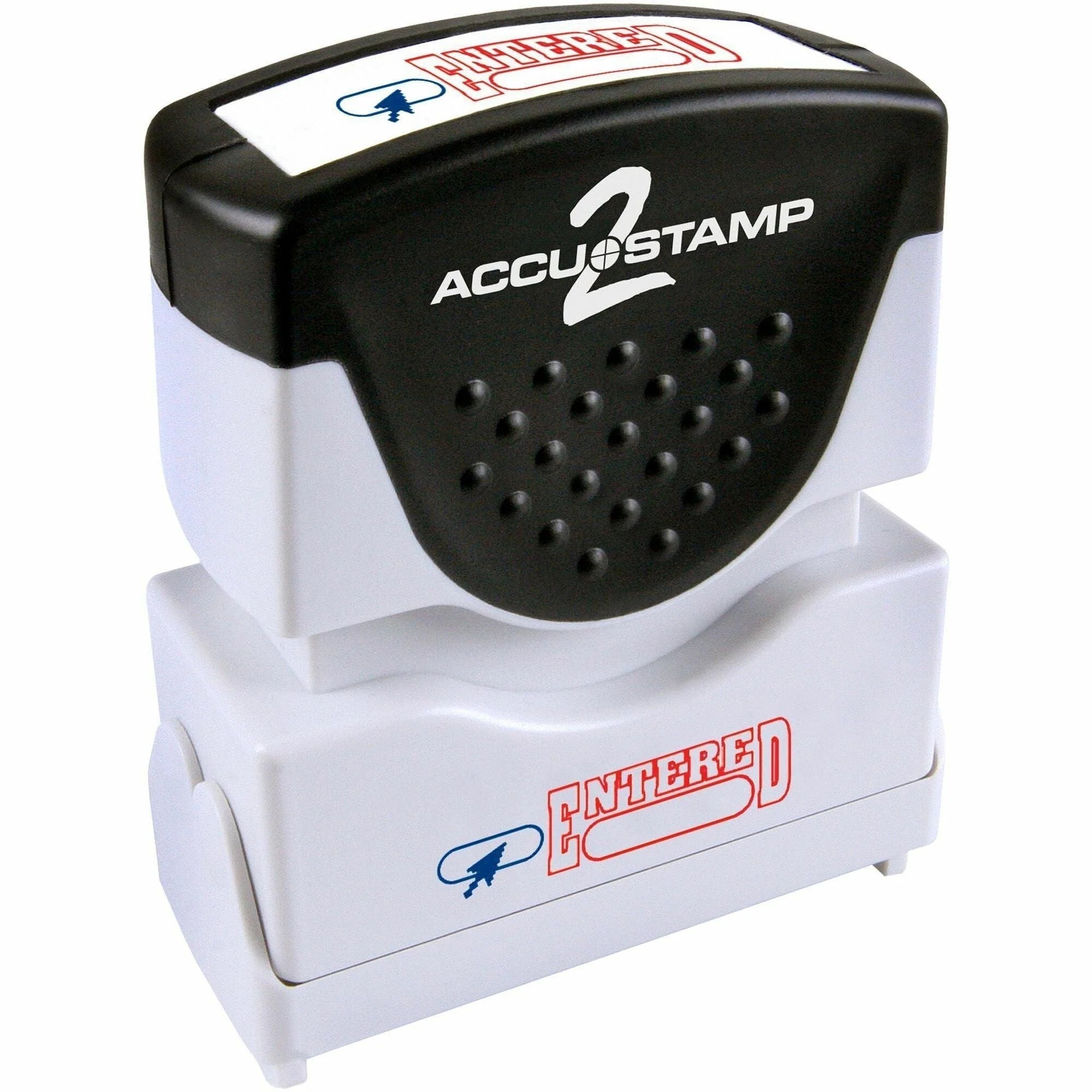 COSCO 2-color ENTERED Message Stamp: Red & Blue Rubber Stamp - Address Office Stamps