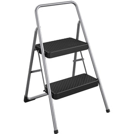 Cosco 2-Step Folding Step Stool - 200 lb Capacity - Gray - Ladders & Stools