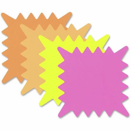 Cosco 5x5 Fluorescent Die-cut Sign - Sturdy Square Shape - Card Stock - Signs & Nameplates