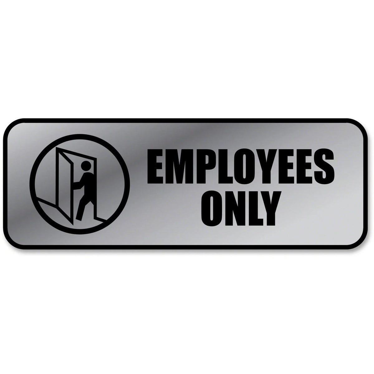 COSCO ’Employees Only’ Sign - 9x3’’ Rectangular Metal for Office - Signs & Nameplates