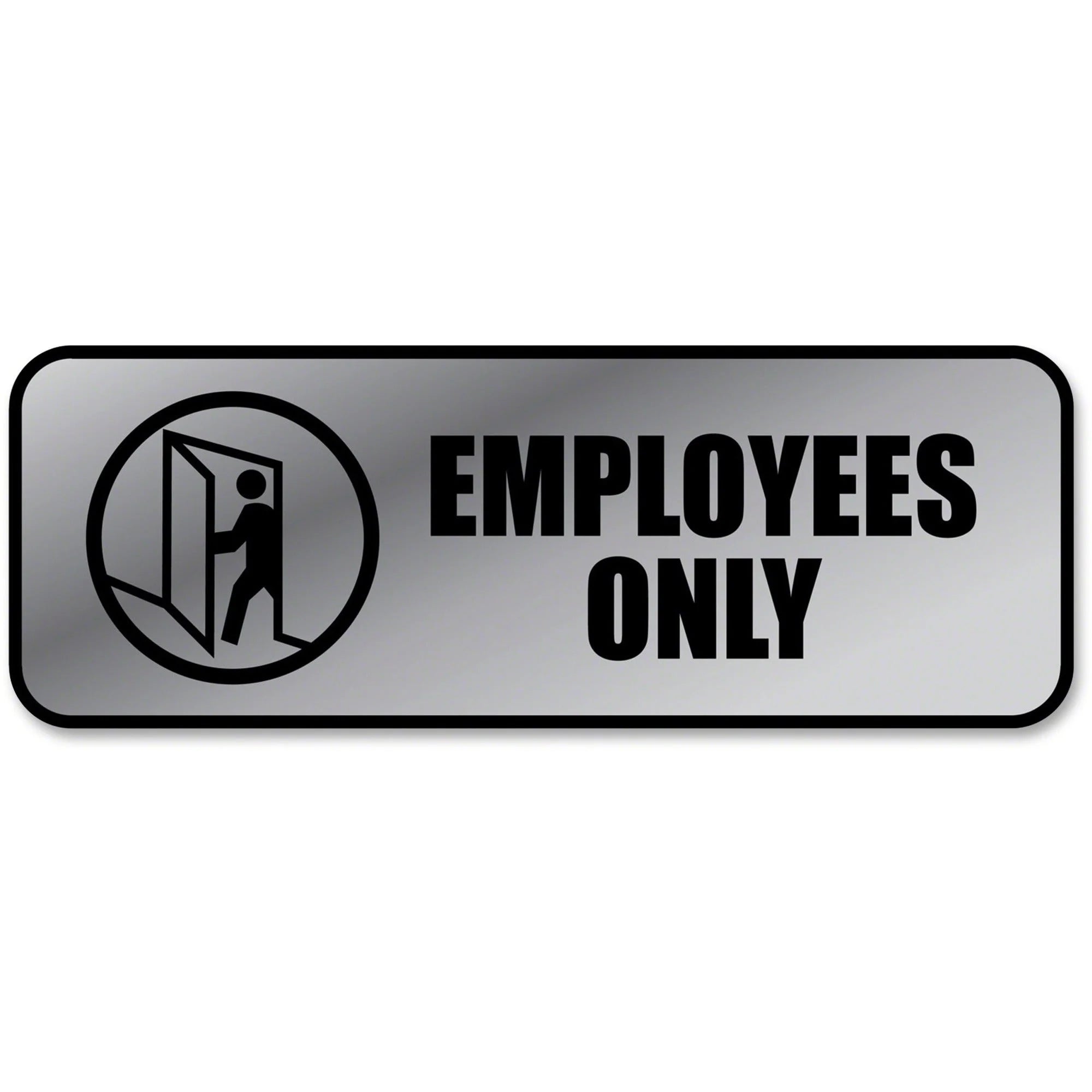 COSCO ’Employees Only’ Sign - 9x3’’ Rectangular Metal for Office - Signs & Nameplates