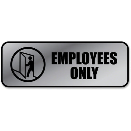 COSCO ’Employees Only’ Sign - 9x3’’ Rectangular Metal for Office - Signs & Nameplates