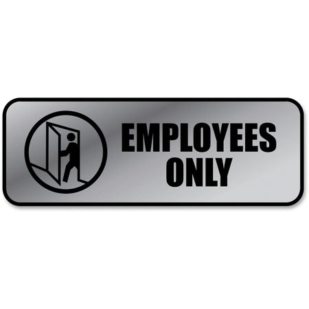 COSCO ’Employees Only’ Sign - 9x3’’ Rectangular Metal for Office - Signs & Nameplates