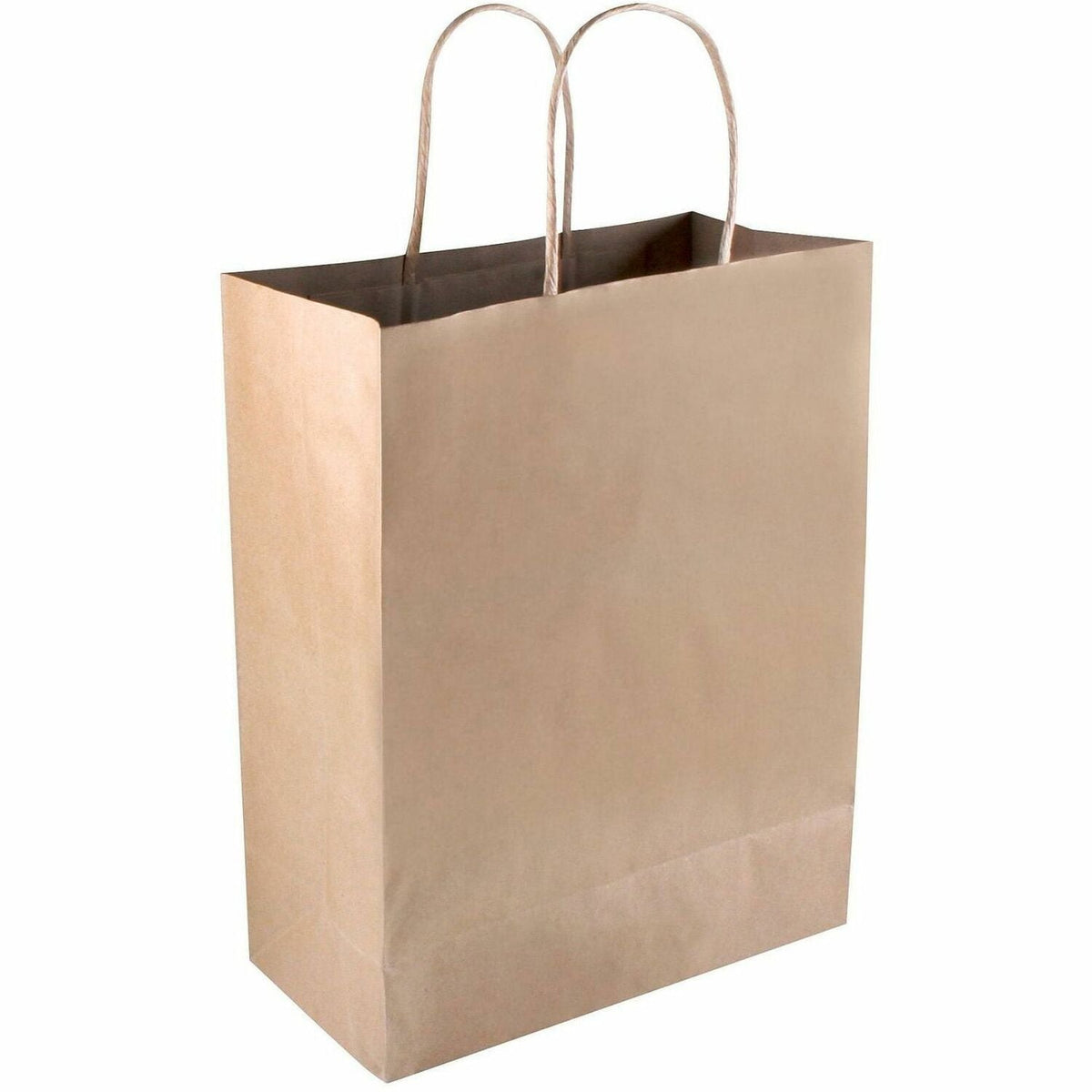 COSCO Premium Large Brown Paper Shopping Bags - 13’’ Length x 10’’ Width - Kraft - 50 / Box