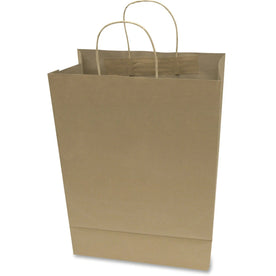 COSCO Premium Large Brown Paper Shopping Bags - 17’’ Length x 12’’ Width - Kraft - 50 / Box