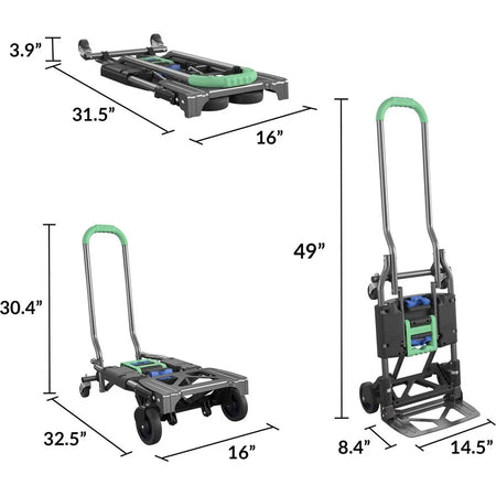 Cosco Shifter Hand Truck & Cart: 300 lb Capacity Steel 4 Casters - Trucks Dollies