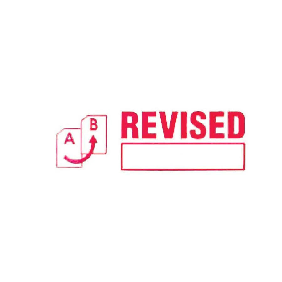 COSCO Shutter Stamp: REVISED Message Stamp 0.50’’ Width 20000 Impressions Red - Address & Office Stamps
