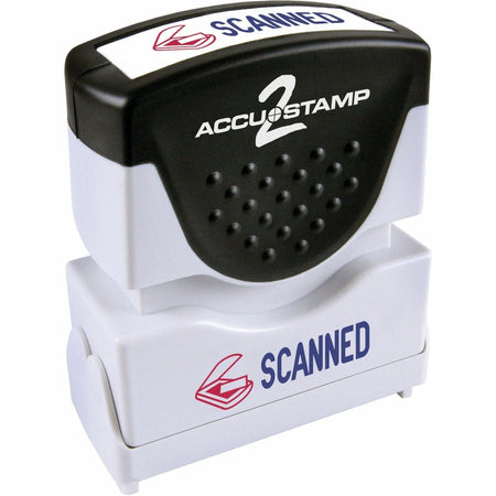 COSCO Shutter Stamp: SCANNED Message Stamp 0.50’’ Width - Blue/Red - Rubber/Plastic - Address & Office Stamps