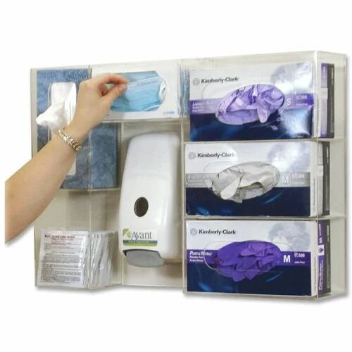 Cottage Deluxe Professional Protection Station: Clear Acrylic 16.68’’ x 23.75’’ 4.75’’ - Medical Waste Bags & Containers