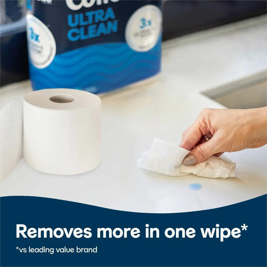 Cottonelle Ultra Clean Toilet Paper: 1-Ply White Paper 12-Pack - Bathroom Tissue