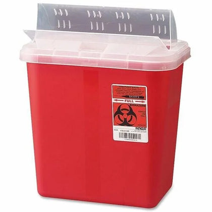 Covidien Sharps Medical Waste Container - 2 Gallon Capacity - Red Color - Bags & Containers