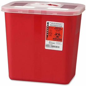 Covidien Sharps Rotor Lid Container - 2 gal Capacity - 10’’ Height x 10.5’’ Width 7.3’’ Depth - Red - 1 Each - Medical