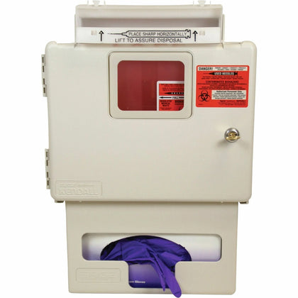 Covidien Sharps Wall Mount Container: Security Lock Beige Plastic - Medical Waste Bags & Containers