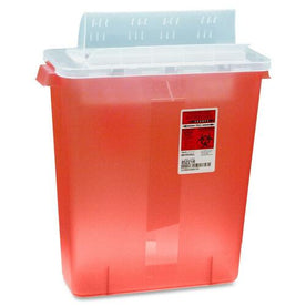 Covidien Transparent Red Sharps Container - 3 gal Capacity - Medical Waste Bags & Containers