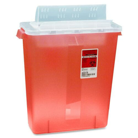 Covidien Transparent Red Sharps Container - 3 gal Capacity - Medical Waste Bags & Containers