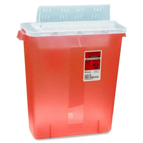 Covidien Transparent Red Sharps Container - 3 gal Capacity - Medical Waste Bags & Containers