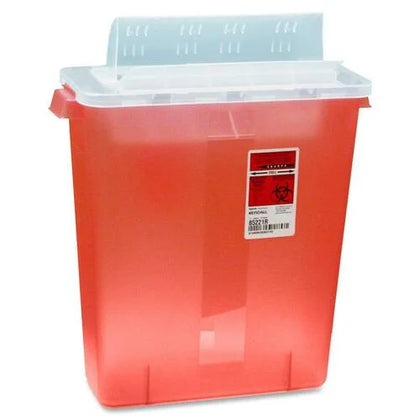 Covidien Transparent Red Sharps Container - 3 gal Capacity - Medical Waste Bags & Containers