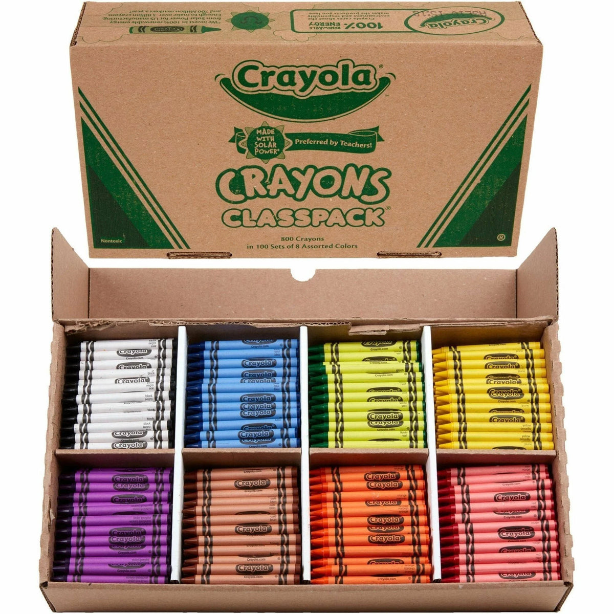 Crayola 8-Color Crayon Classpack - 800 Crayons in Assorted Colors