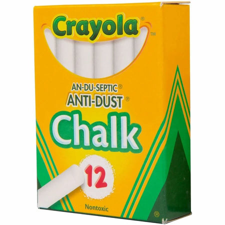 Crayola Anti-Dust Chalk: White Non-toxic - 12/Box - Chalks