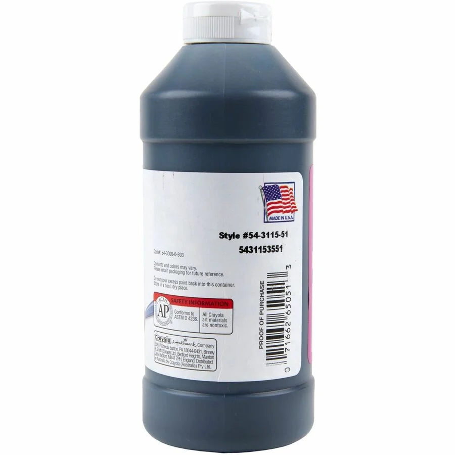 Crayola Artista II Black Washable Tempera Paint - 16 oz - Non-Toxic