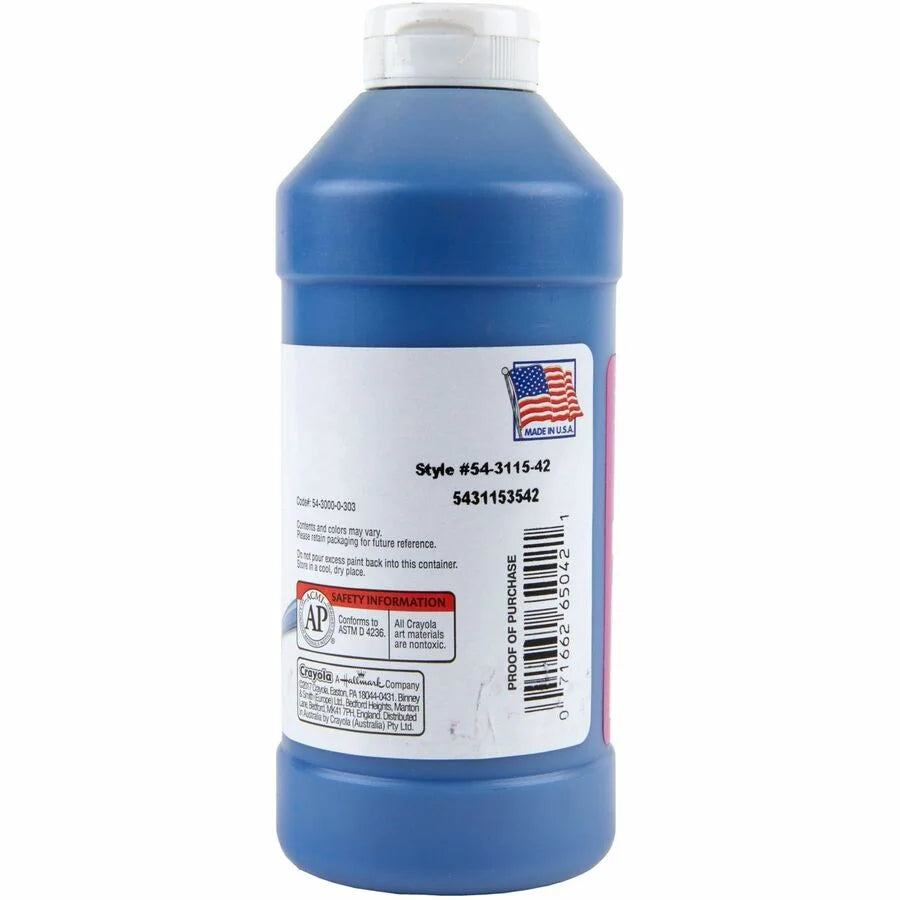 Crayola Artista II Blue Washable Tempera Paint - 16 oz - 1 Each