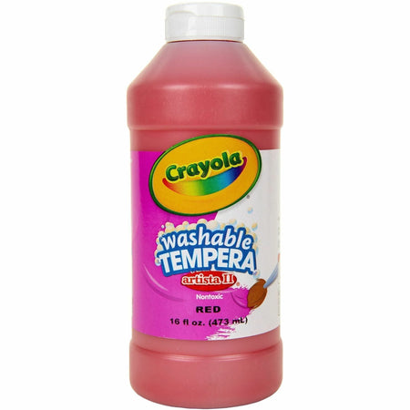 Crayola Artista II Red Washable Tempera Paint - 16 oz - 1 Each