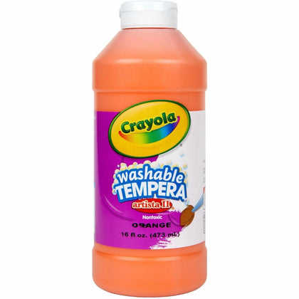 Crayola Artista II Washable Tempera Paint - Orange 16 oz - Non-Toxic Formula