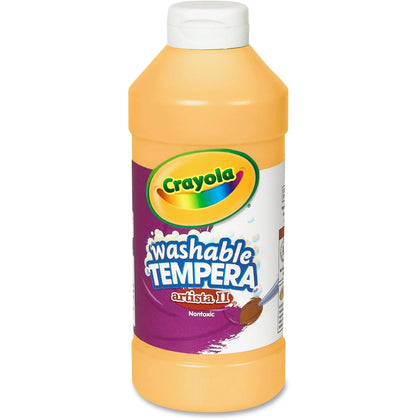 Crayola Artista II Washable Tempera Paint - Peach - 16 fl oz - 1 Each