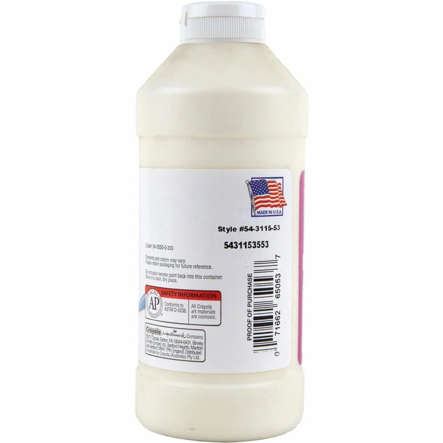 Crayola Artista II White Tempera Paint - 16 oz - Washable Formula