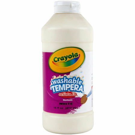 Crayola Artista II White Tempera Paint - 16 oz - Washable Formula