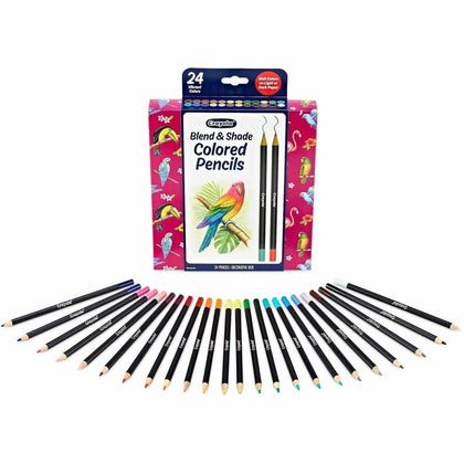 Crayola Blend & Shade Colored Pencils - 24 Pack Multi Lead - Specialty Marking