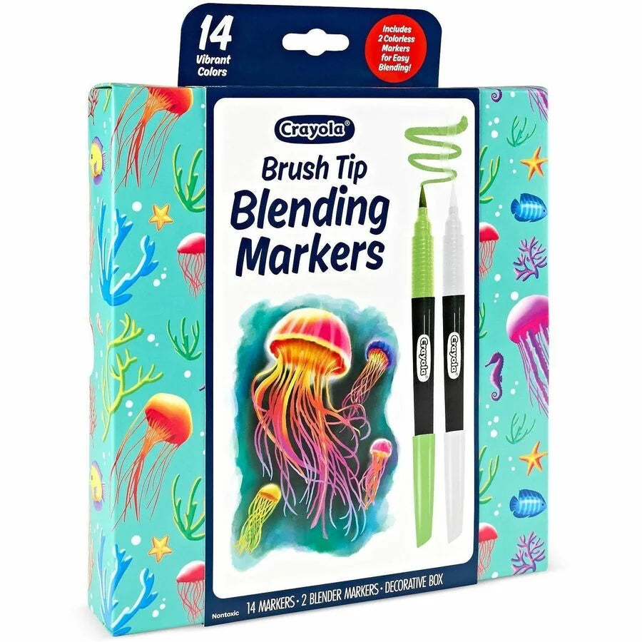 Crayola Blending Markers: Brush Tip Multi Ink - 16 Pack - Art Markers