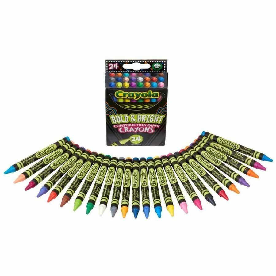 Crayola Bold & Bright Construction Paper Crayons, 24 Count - Alternate-Image2