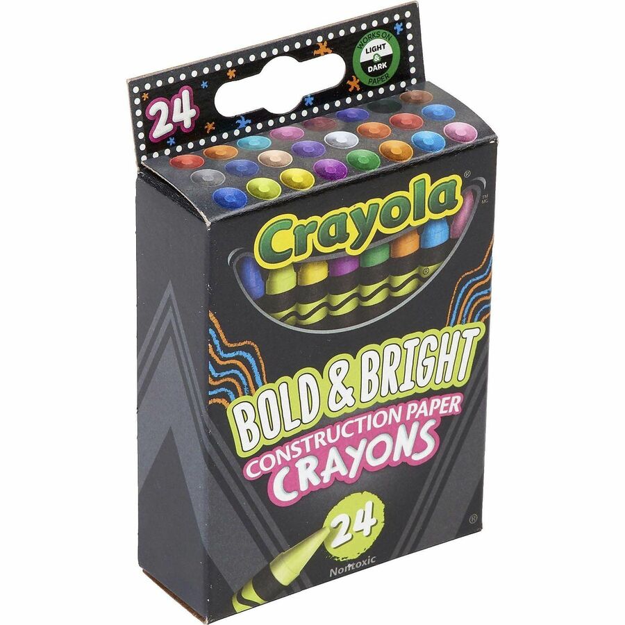 Crayola Bold & Bright Construction Paper Crayons, 24 Count - Right