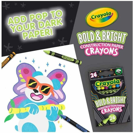 Crayola Bold & Bright Construction Paper Crayons - 24 Count Pack