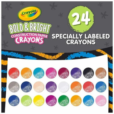Crayola Bold & Bright Construction Paper Crayons - 24 Count Pack