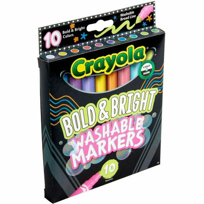 Crayola Bright Broad Line Markers - Washable Ink - 10 Pack - Art