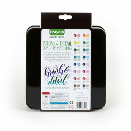 Crayola Brush & Detail Dual Tip Markers - 16 Ultra Fine Marker Set - Art