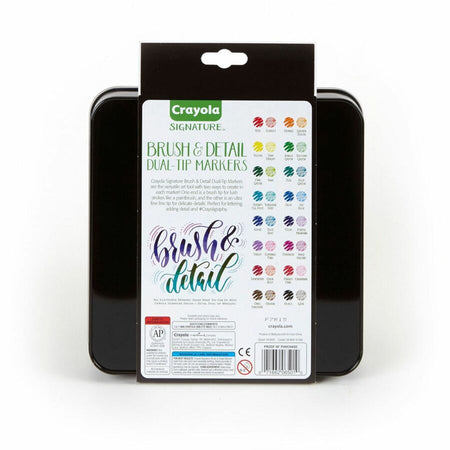 Crayola Brush & Detail Dual Tip Markers - Rear