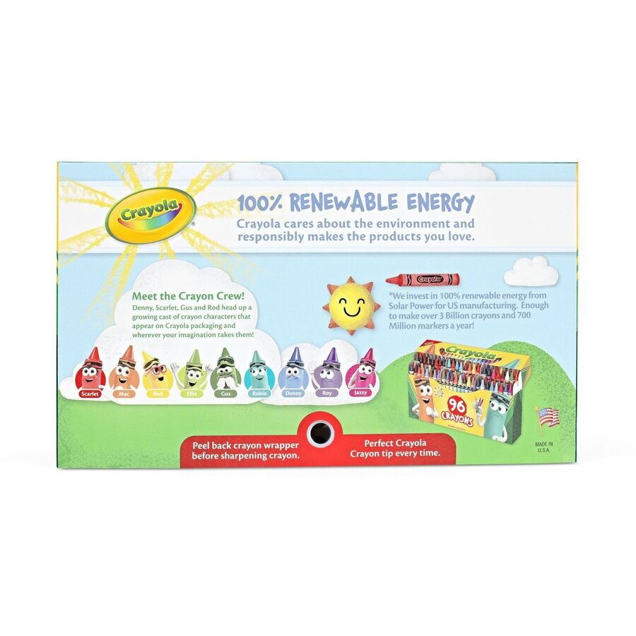 Crayola Built-in Sharpener 96 Count Crayons - Rear