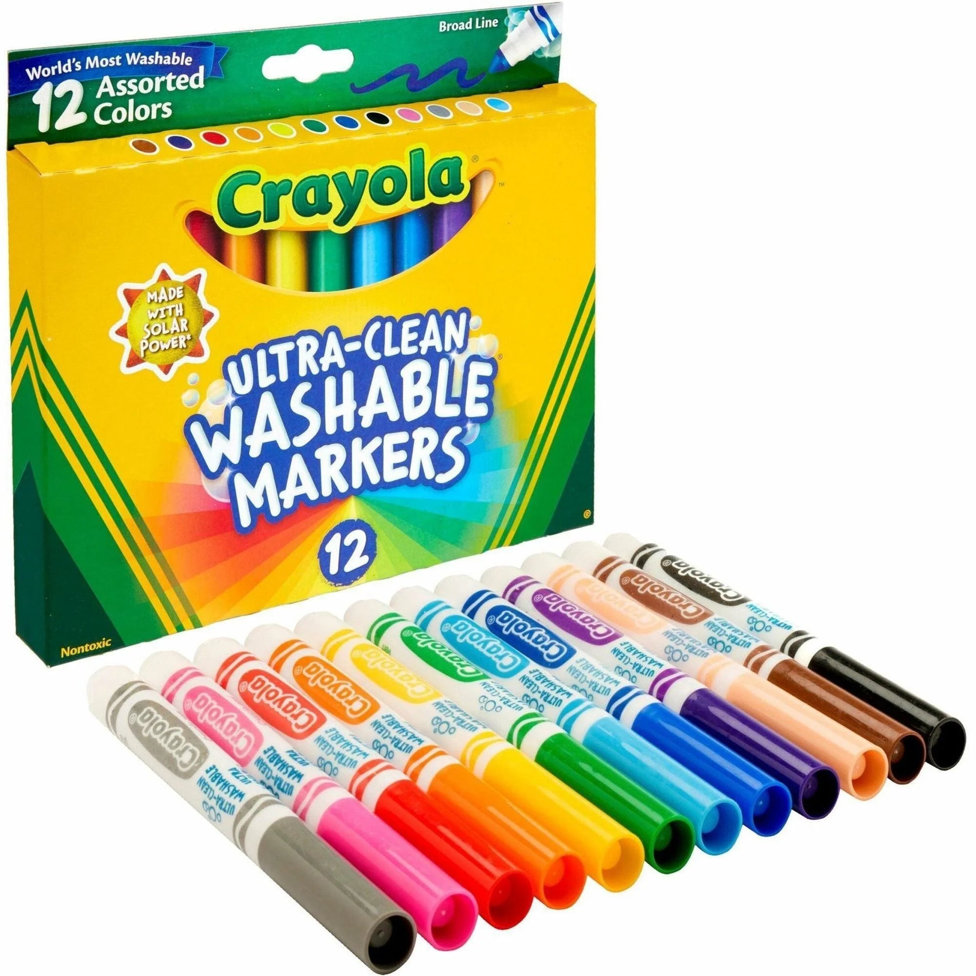 Crayola Classic Washable Markers: Broad Point Assorted Colors - 12/Set - Art Markers