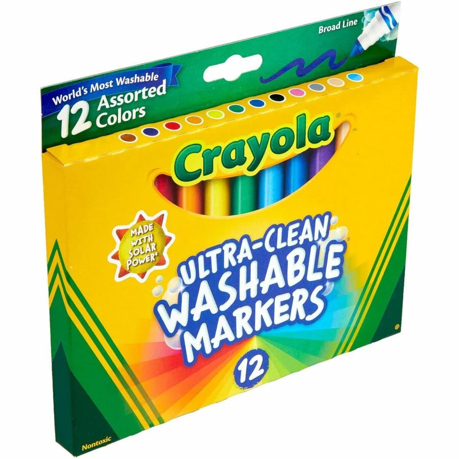 Crayola Classic Washable Markers: Broad Point Assorted Colors - 12/Set - Art Markers